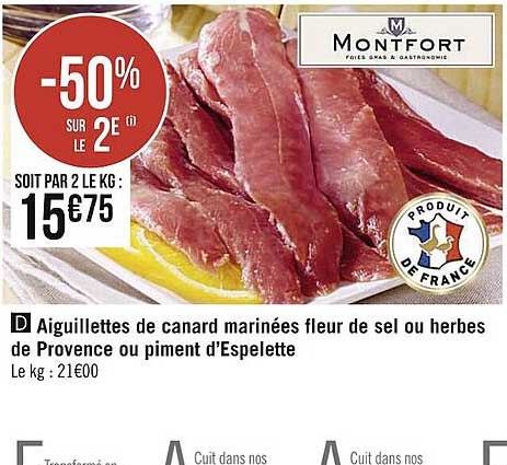 Aiguillettes De Canard Marinées Fleur De Sel Ou Herbes De Provence Ou Piment D'espelette