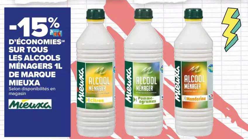 alcools ménagers 1l de marque mieuxa
