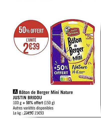 bâton de berger mini nature justin bridou