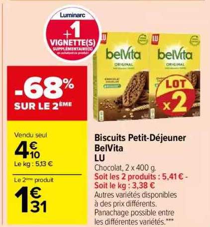 biscuits petit-déjeuner belVita lu