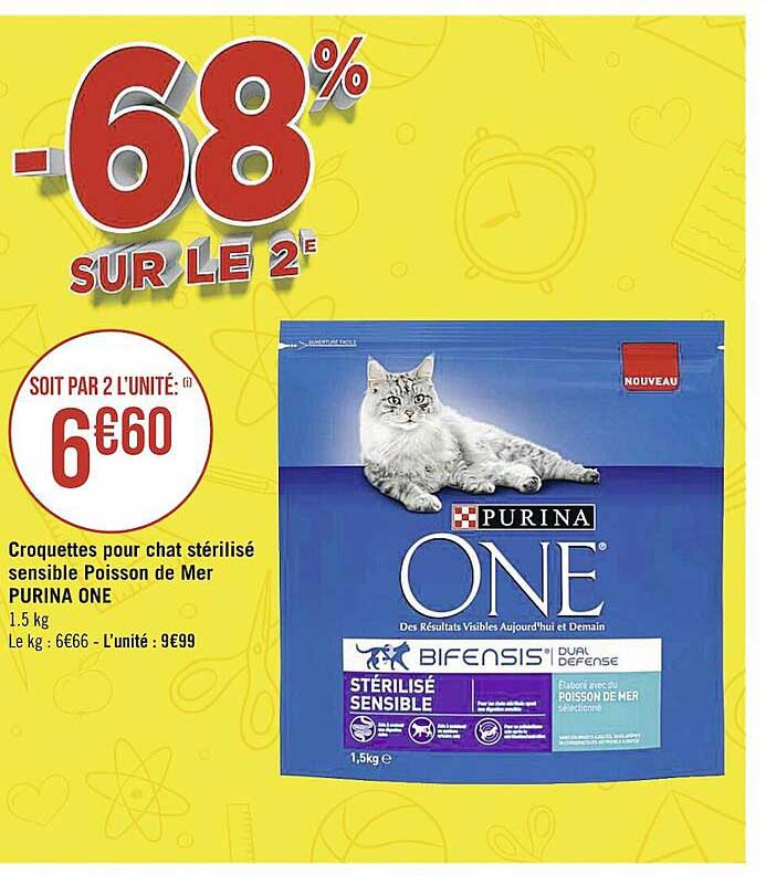 Croquettes Pour Chat Stérilisé Sensible Poisson De Mer Purina One