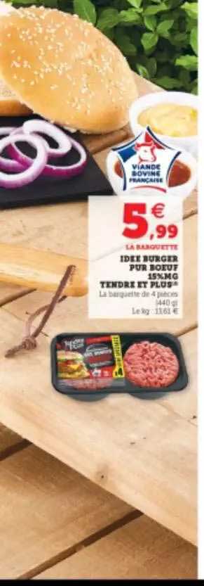 idée burger pur boeuf 15% mg tender et plus
