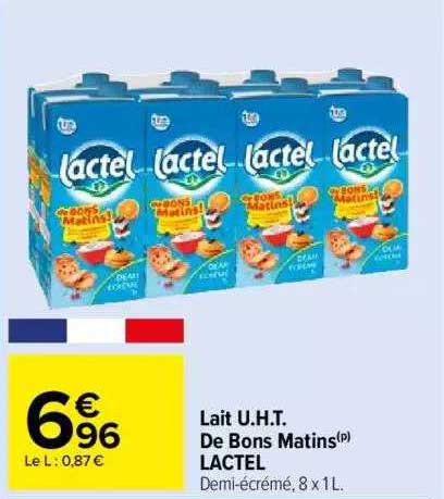 lait u.h.t. de bons matins lactel