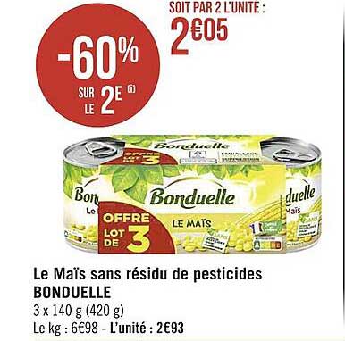 le maïs sans résidu de pesticides bonduelle