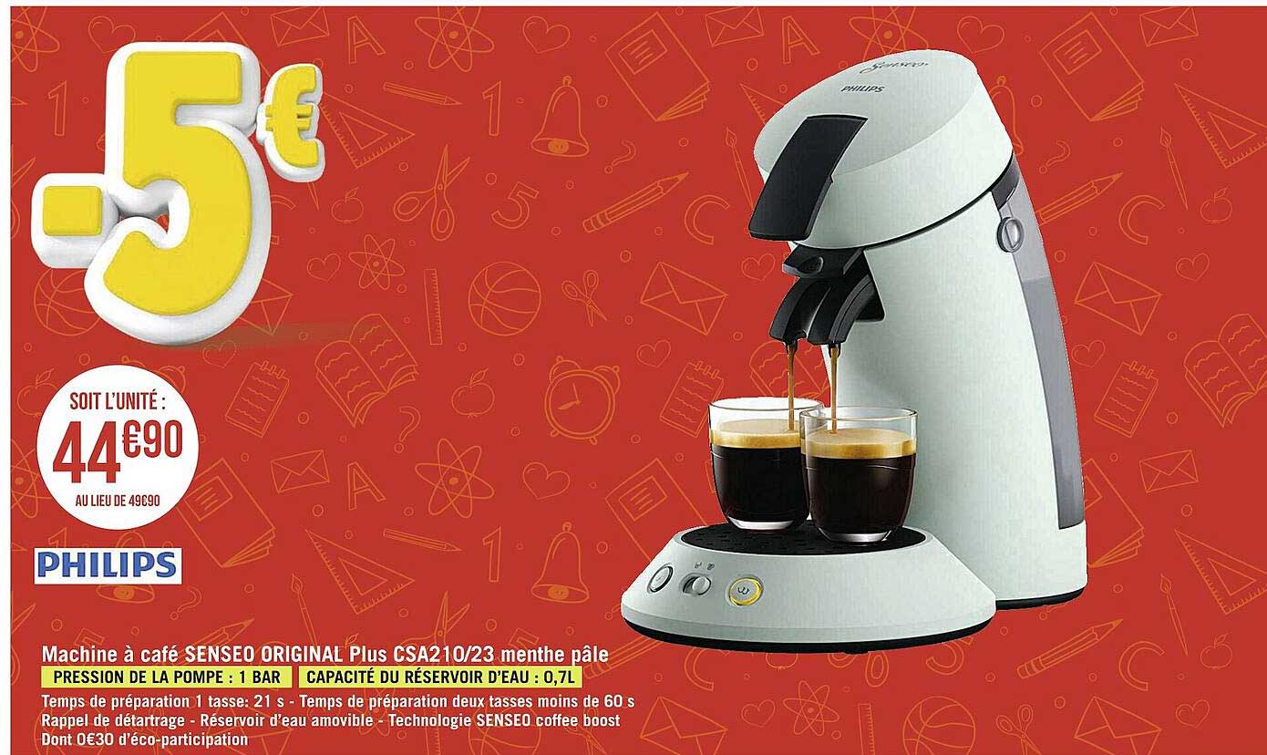 machine à café senseo original plus csa210-23 menthe pâle