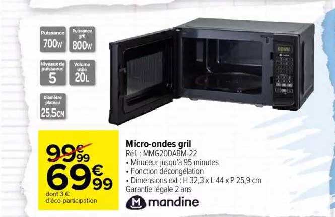 micro-ondes gril mandine