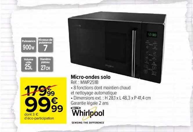 micro-ondes solo whirlpool
