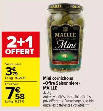 Mini Cornichons «offre Saisonnière» Maille