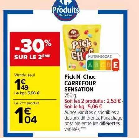 pick n' choc carrefour sensation