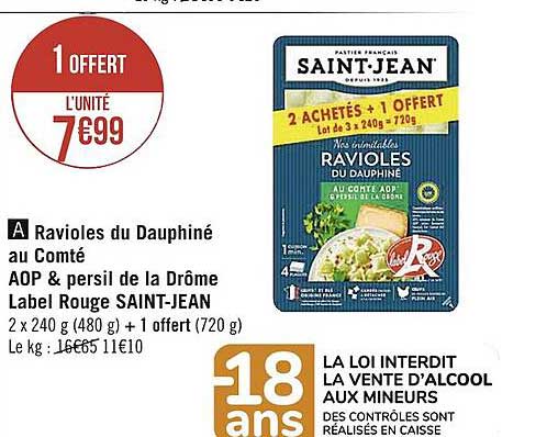 ravioles du dauphiné au comté aop & persil de la drôme label rouge saint-jean