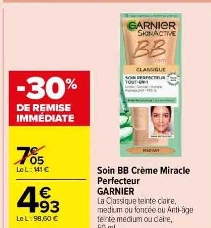 soin bb crème miracle perfecteur garnier