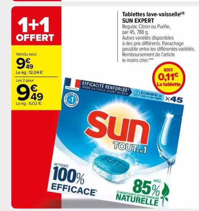 Tablettes Lave-vaisselle Sun Expert