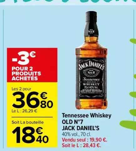 tennessee whiskey old n°7 jack daniel's