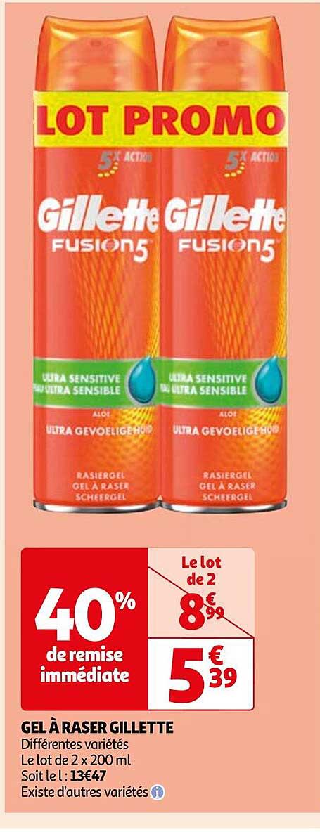 gel à raser gillette