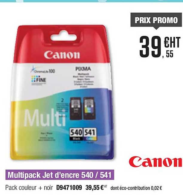multipack jet d'encre 540/541 canon