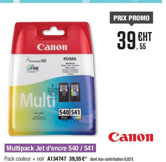 multipack jet d'encre 540/541 canon