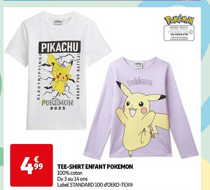 tee-shirt enfant pokémon