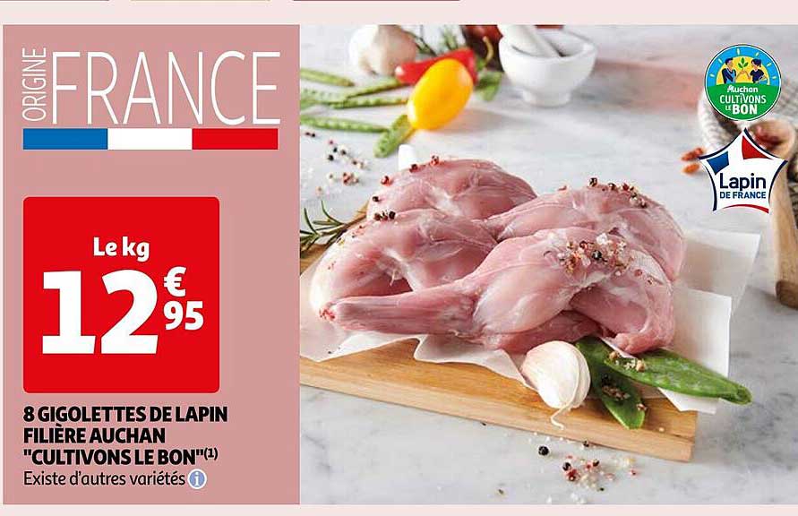 8 gigolettes de lapin filière auchan "cultivons le bon"