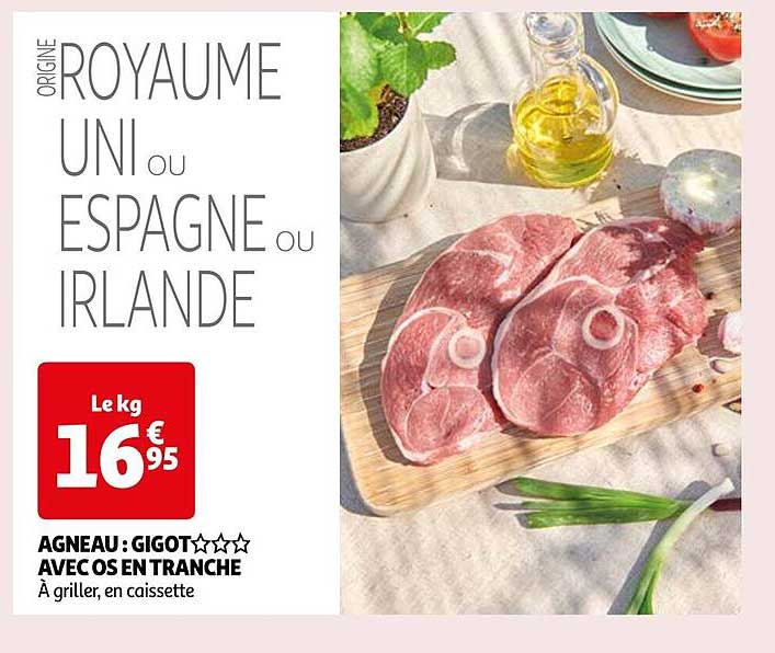 agneau : gigot***avec os en tranche