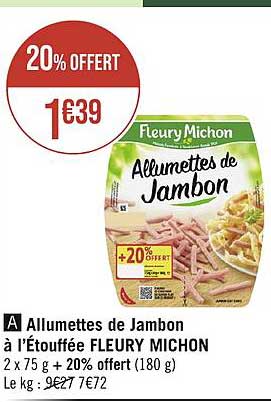 allumettes de jambon à l'étouffée fleury michon