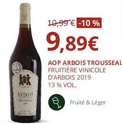 aop arbois trousseau fruitière vinicole d'arbois 2019 13% vol.