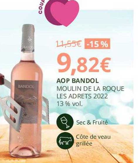 aop bandol moulin de la roque les adrets 2022 13% vol.
