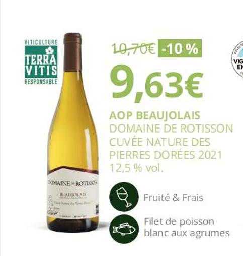 aop beaujolais domaine de rotisson cuvée nature des pierres dorées 2021 12,5% vol.