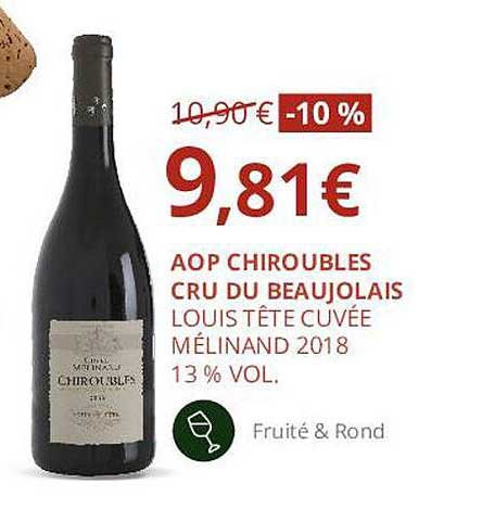 aop chiroubles cru du beaujolais louis tête cuvée mélinand 2018 13% vol.