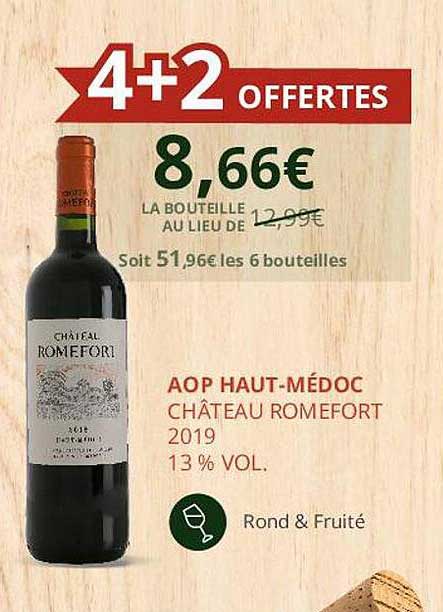 aop haut-médoc châtau romefort 2019 13% vol.