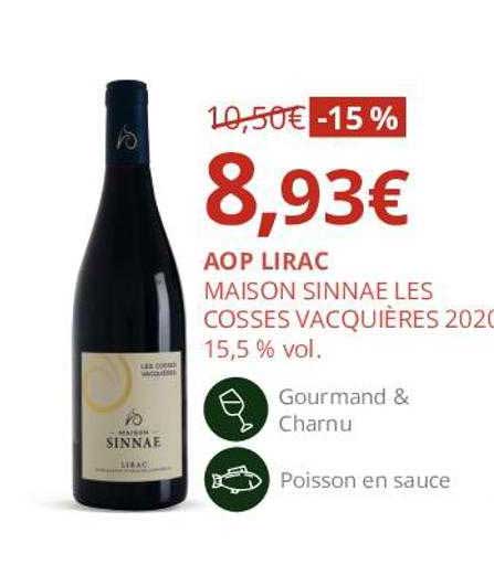 aop lirac maison sinnae les cosses vacquières 2020 15,5% vol.