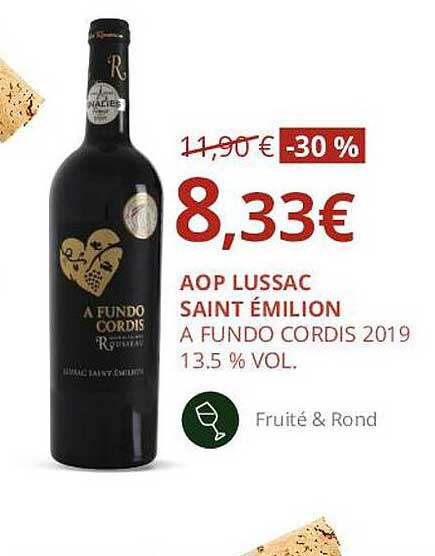 aop lussac sainte émilion a fundo cordis 2019 13.5% vol.