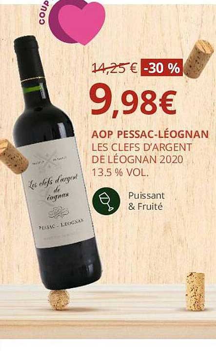 aop pessac-léognan les clefs d'argent de léognan 2020 13.5% vol.