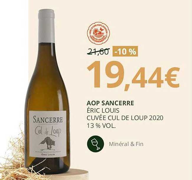 aop sancerre éric louis cuvée cul de loup 2020 13% vol.