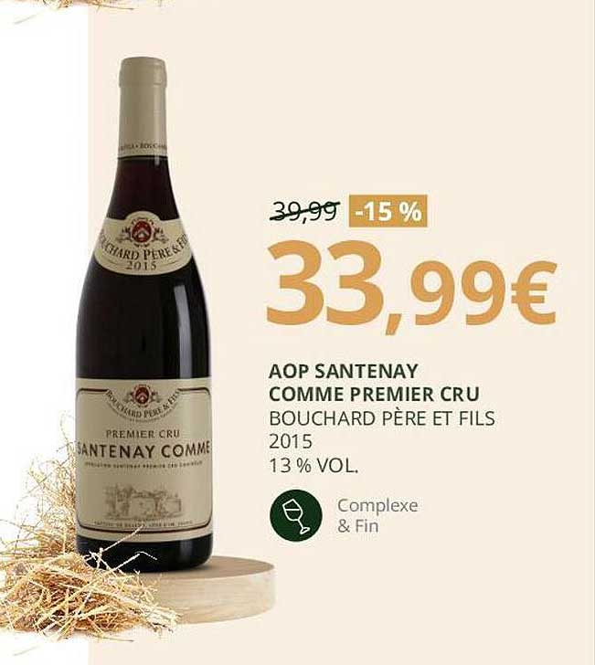 aop santenay comme premier cru bouchard père et fils 2015 13% vol.