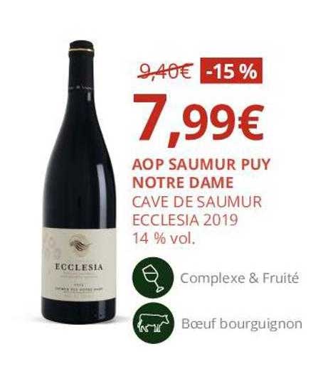 aop saumur puy notre dame cave de saumur ecclesia 2019 14% vol.
