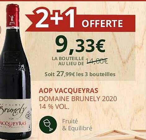 aop vacqueyras domaine brunely 2020 14% vol.