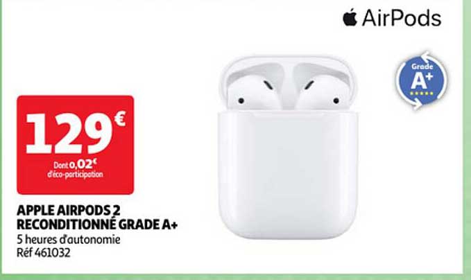 apple airPods 2 reconditionné grade a+