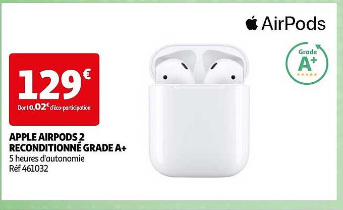 apple airPods 2 reconditionné grade a+