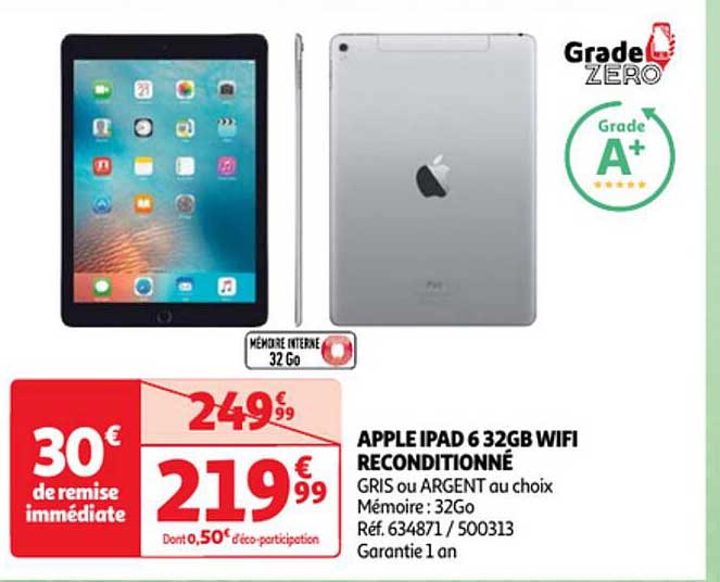 apple iPad 6 32gb wifi reconditionné