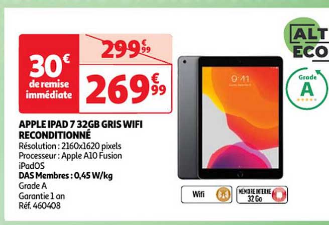 apple iPad 7 32go gris wifi reconditionné