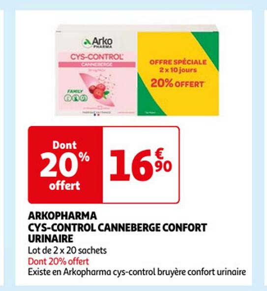 arkopharma cys-control canneberge confort urinaire
