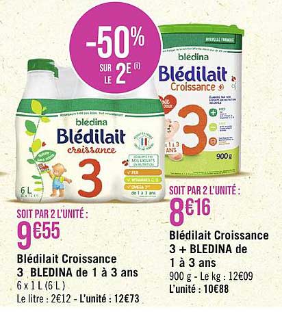 Blédilait Croissance 3 Blédina De 1 à 3 Ans, Blédilait Croissance 3 + Blédina De 1 à 3 Ans