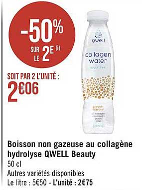 boisson non gazeuse au collagène hydrolyse qwell beauty