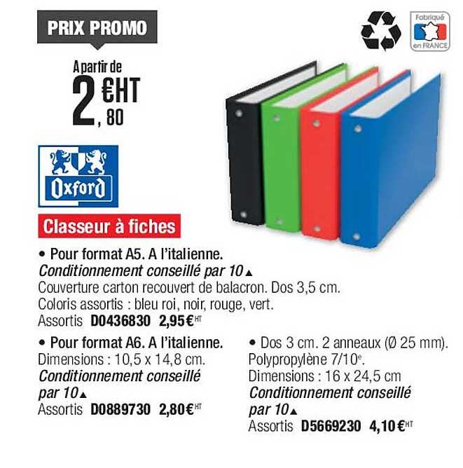 Classeur à Fiches Oxford