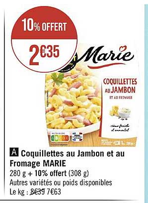 Coquillettes Au Jambon Et Au Fromage Marie