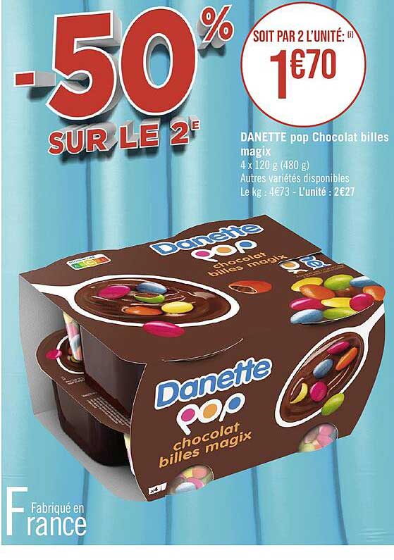 danette pop chocolat billes magix