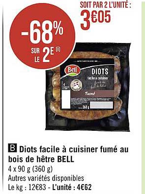 diots facile à cuisiner fumé au bois de hêtre bell