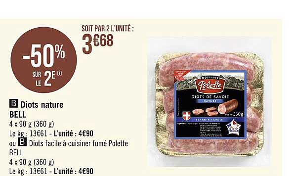 diots nature bell, ou diots facile à cuisiner fumé polette bell