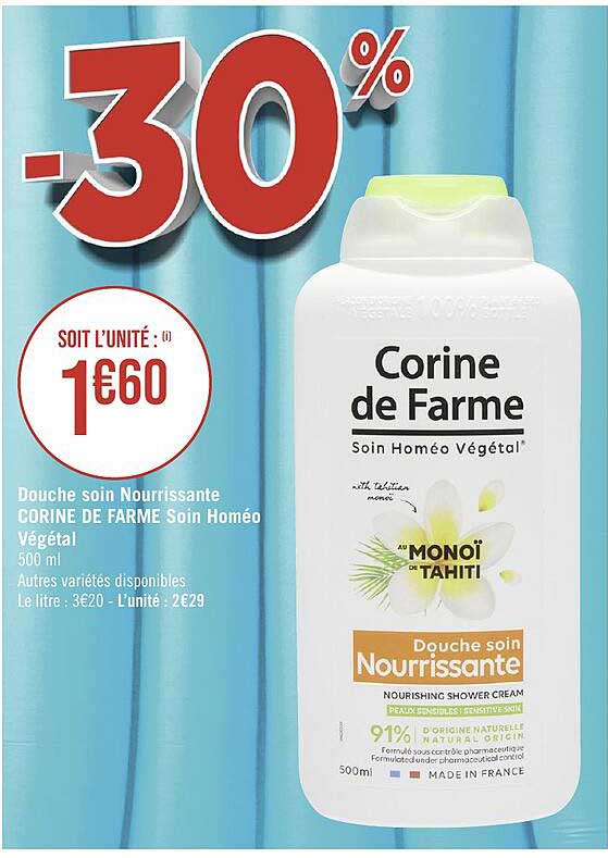 douche soin nourrissante corine de farme soin homéo végétal