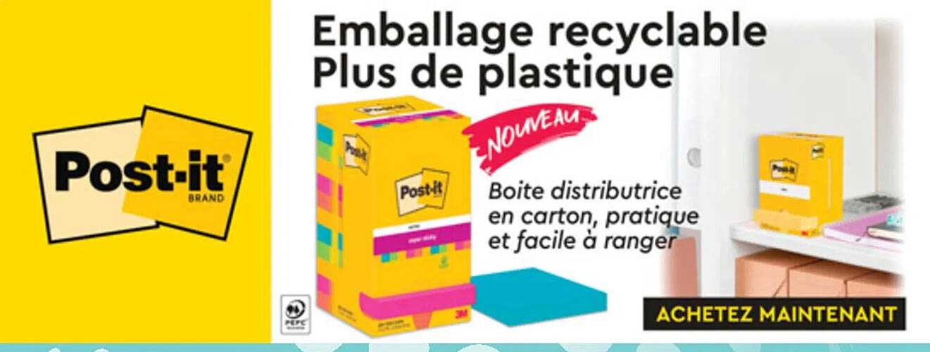 emballage recyclable post-it